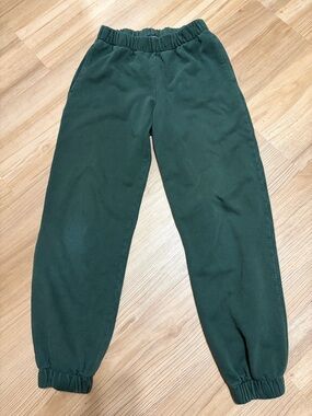 Brandy Melville Green Fleece Lined Jogger Sweatpants Cozy One Size